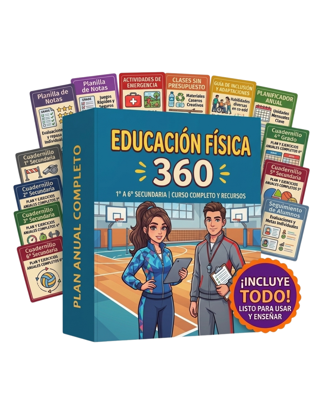 PACK EDUCACIÓN FÍSICA 360 SECUNDARIA: 6 Tomos + 6 Bonus