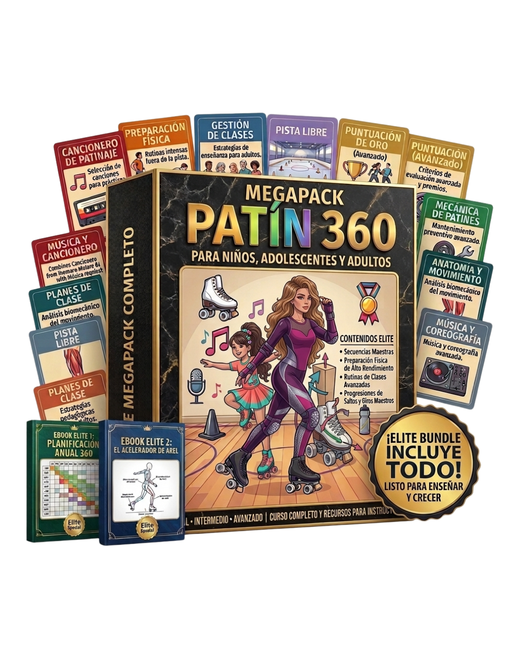MEGAPACK PATÍN 360: 12 Tomos + 6 Bonus + Planificación Anual 360 + Acelerador de Axel