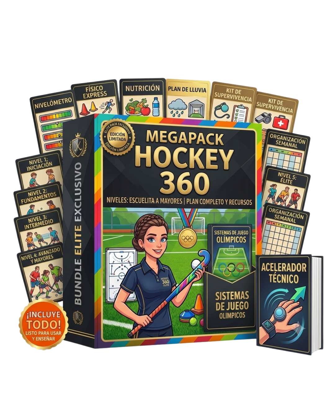 MEGAPACK HOCKEY 360: 16 Tomos + 6 Bonus + Sistemas de Juego Olímpicos + Acelerador Técnico