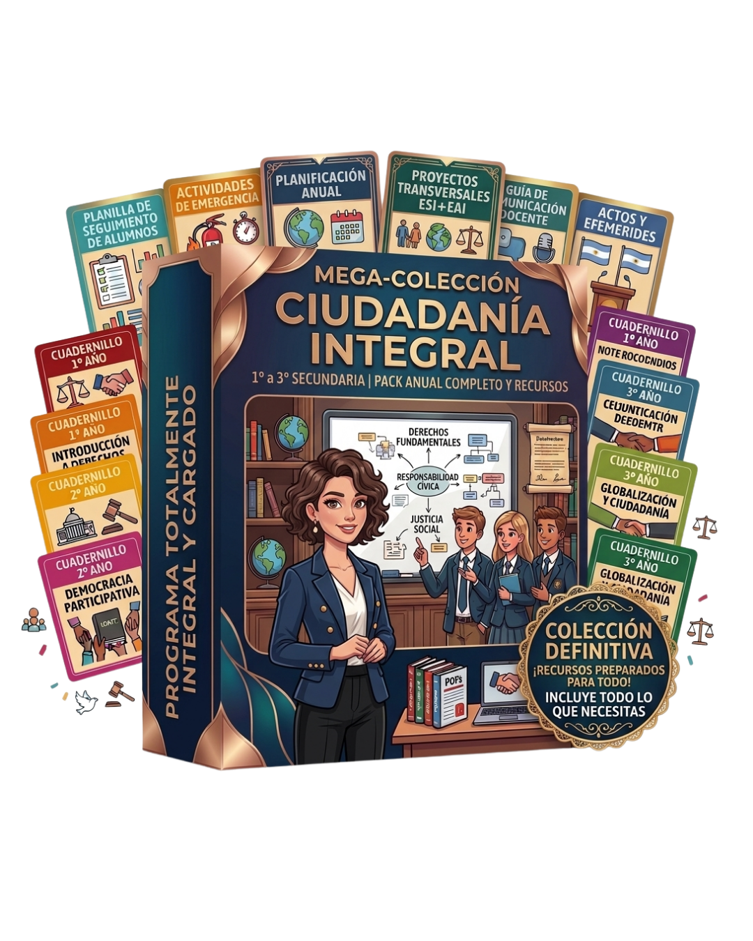 MEGAPACK CIUDADANÍA INTEGRAL: 6 tomos + 6 bonus + Proyectos Transversales ESI/EAI + Planificación Anual