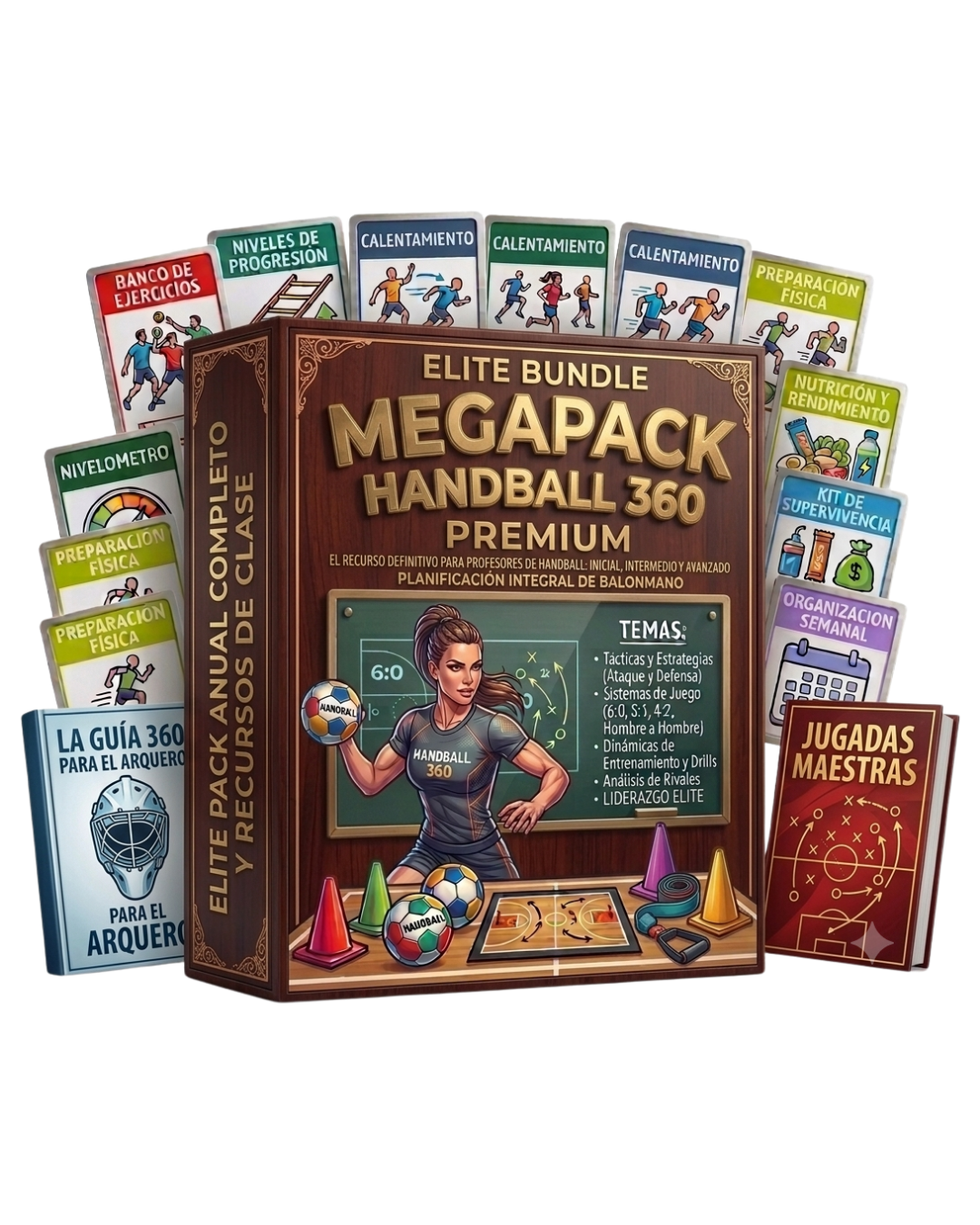 MEGAPACK HANDBALL 360: 14 Tomos + 6 Bonus + La Guía 360 para el Arquero + Jugadas Maestras de 7vs6 y Superioridades